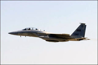An F-15E Strike Eagle in flight. An F-15E Strike Eagle in flight.