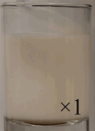 Animation of espresso poured into heated milk. Animation of espresso poured into heated milk.