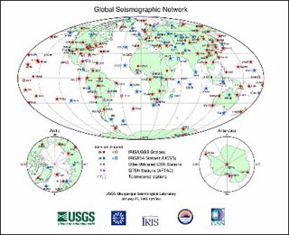 Global seismograph network. Global seismograph network.