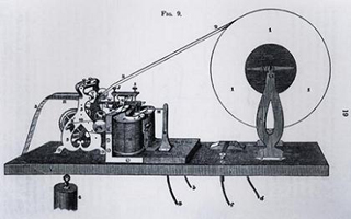 Historical schematic diagram of Morse telegraph. Historical schematic diagram of Morse telegraph.