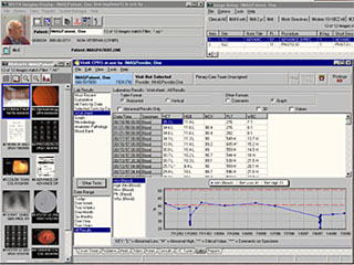 Screenshot of a computer screen with several medical images and personal medical history information. Screenshot of a computer screen with several medical images and personal medical history information.