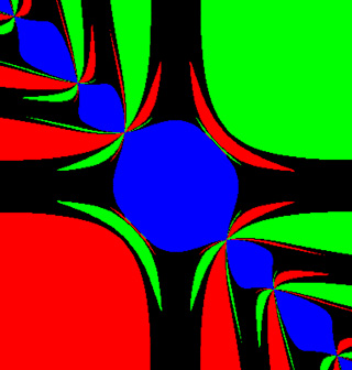 Colorful graphic with symmetry around a center point. Colorful graphic with symmetry around a center point.
