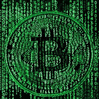Illustration of a bitcoin in a matrix of digital numbers. Illustration of a bitcoin in a matrix of digital numbers.