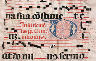 Image of a 16th century music manuscript. Image of a 16th century music manuscript.