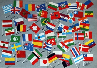International flags. International flags.