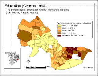 Geographic Information System map of Cambridge, Massachusetts. Geographic Information System map of Cambridge, Massachusetts.