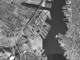 The Charlestown Navy Yard viewed from above. The Charlestown Navy Yard viewed from above.