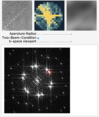 Three close up images of the larger diffracted image also pictured. Three close up images of the larger diffracted image also pictured.
